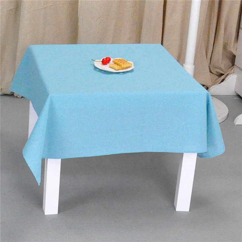 多尺寸天蓝色电脑台式桌桌布蒂芙尼蓝拍照桌布背景垫四方桌子桌布