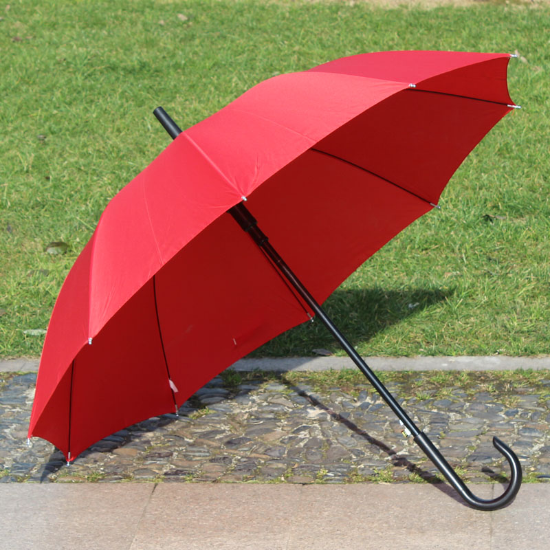 大红色10骨长柄广告伞雨伞定制碰击布晴雨伞礼品伞定做可以印LOGO