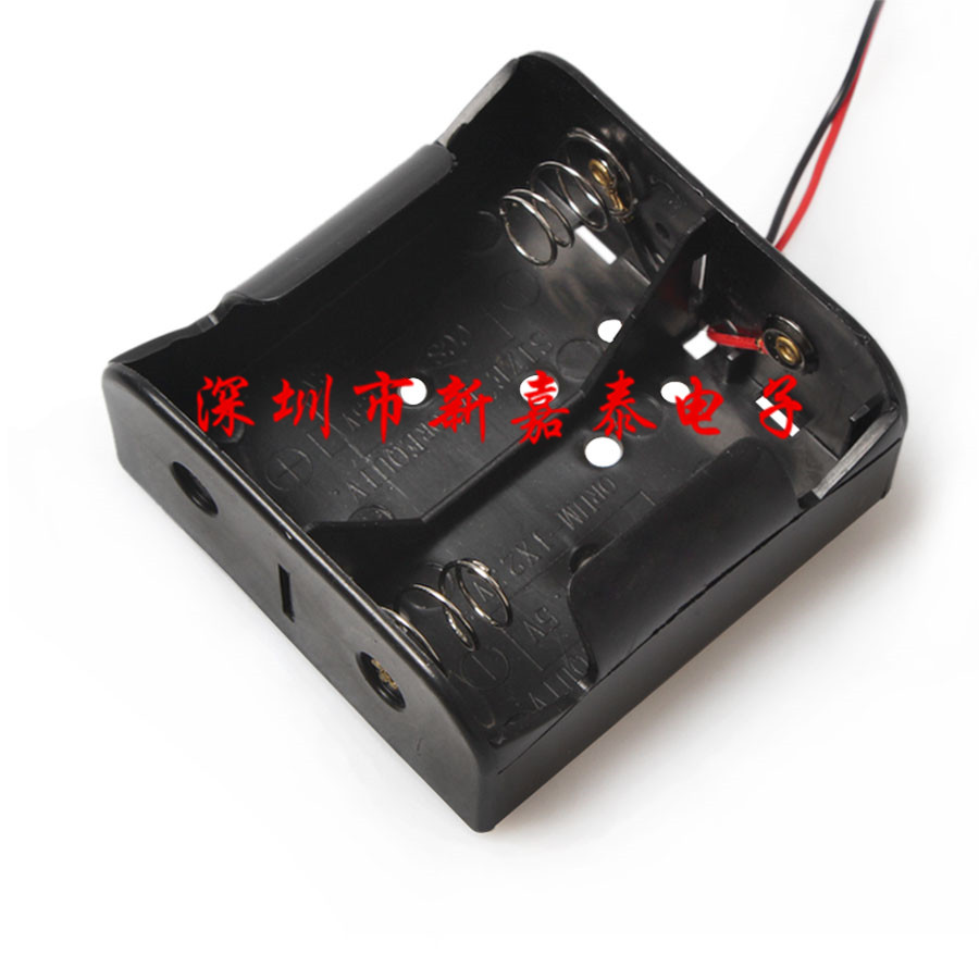 二节一号电池盒 可装2节1号电池 带连接线 热水器 灶具1号2节无盖