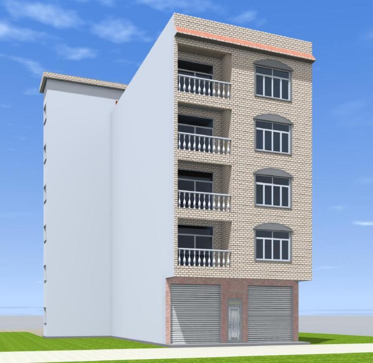 9.1x24 不规则地形自建楼房六层住宅商铺房框架结构全套施工图纸