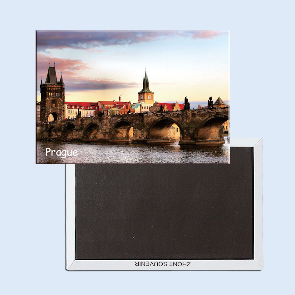 卡通捷克首都 布拉格 磁性冰箱贴 旅行纪念品  热销磁贴个性创意