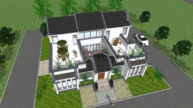 四合院小户型新农村自建房屋效果图施工图一二层中式别墅设计图纸