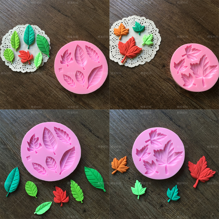 枫树叶子模具 翻糖蛋糕干佩斯烘焙DIY手工巧克力装饰玫瑰花型硅胶