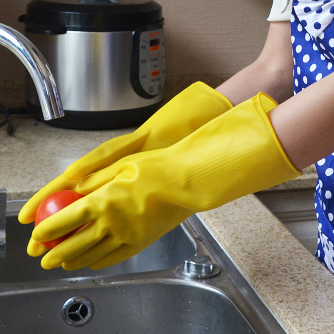好帮手牛筋家务清洁洗碗洗衣胶皮塑料橡胶手套实惠黄色耐用型