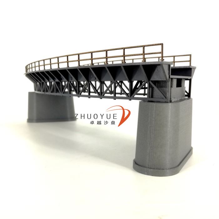 火车内燃机车模型 1 87建筑场景沙盘周边 原创搭配 弯曲铁路桥