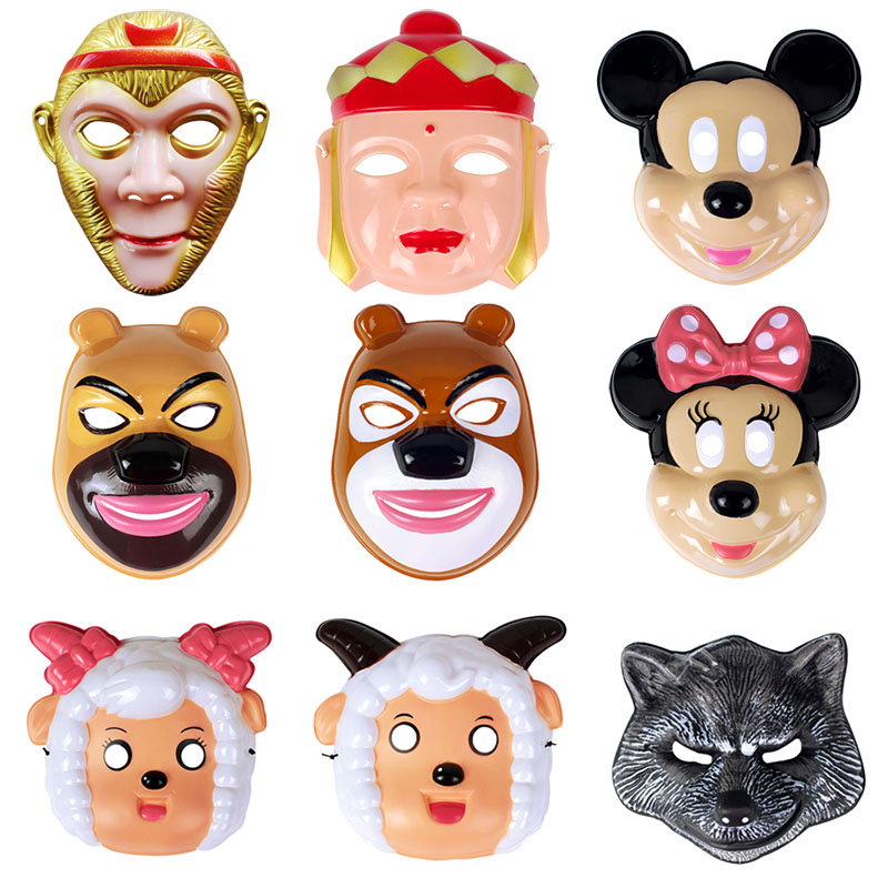 儿童动物面具影视动漫人物喜羊羊灰太狼熊大二光头强米奇米妮面具