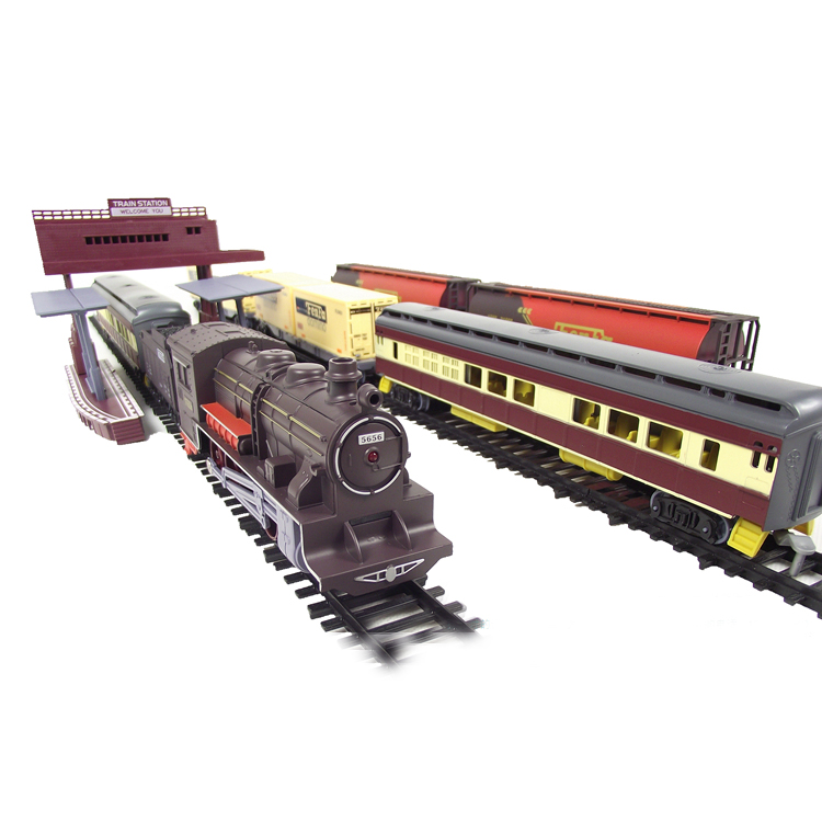 买1送10 12.7米8节大型蒸汽电动玩具轨道火车模型有视频