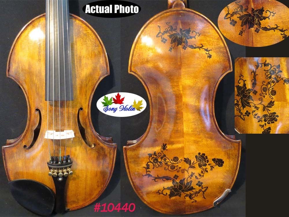 畅想乐器,巴洛克风格的SONG品牌5弦绘画小提琴4/4#10440