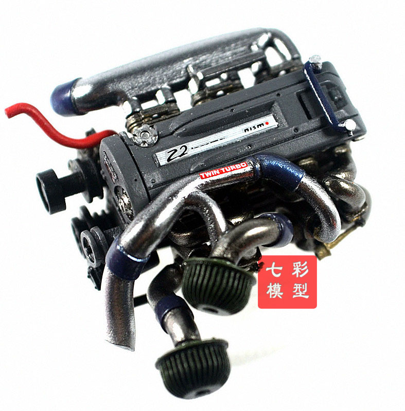 HobbyDesign R34发动机模型树脂改造件 RB26引擎 代工上色成品