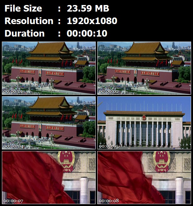 北京天安门广场人流人民大会堂红旗飘扬高清实拍视频素材