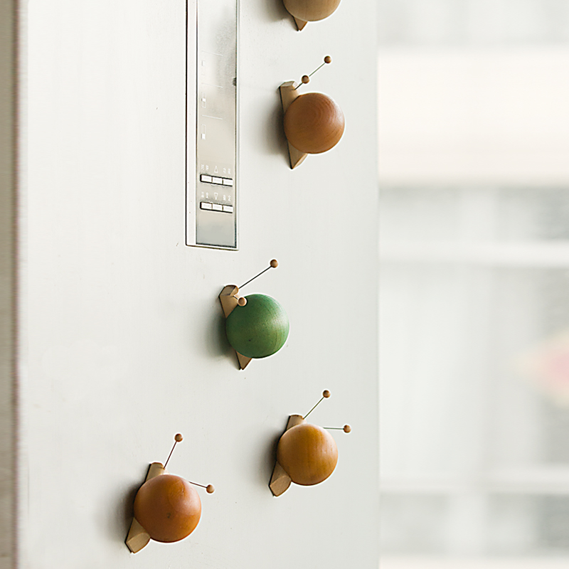 创意冰箱磁贴磁铁家用办公个性彩色可爱卡通蜗牛萌3d立体原木磁贴