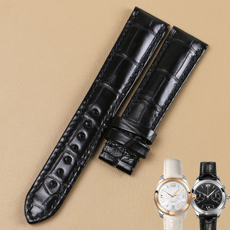 真皮手表带配件 适用于格拉苏蒂原创女表系列 美洲鳄鱼皮表带18MM