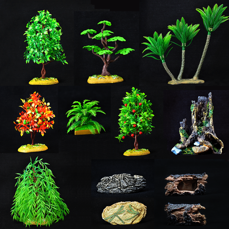 仿真树侏罗纪恐龙化石场景椰子胡萝卜蕨类塑料植物沙盘树假树模型