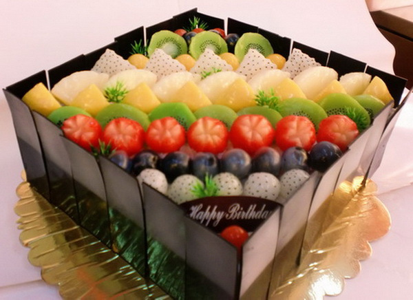 生日蛋糕北京 水果 北京正方形水果蛋糕 实体店直送1-2小时可到
