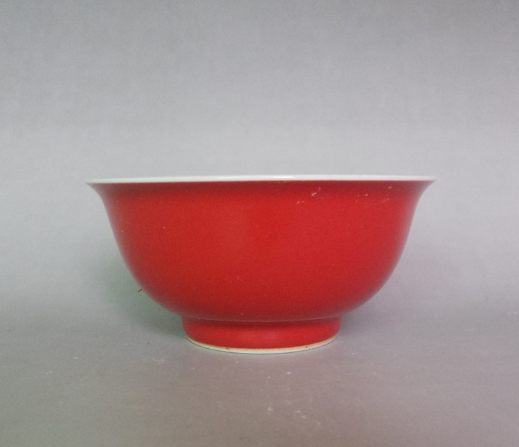 景德镇陶瓷花瓶仿古高温颜色釉纯季红工艺碗装饰观赏瓷器