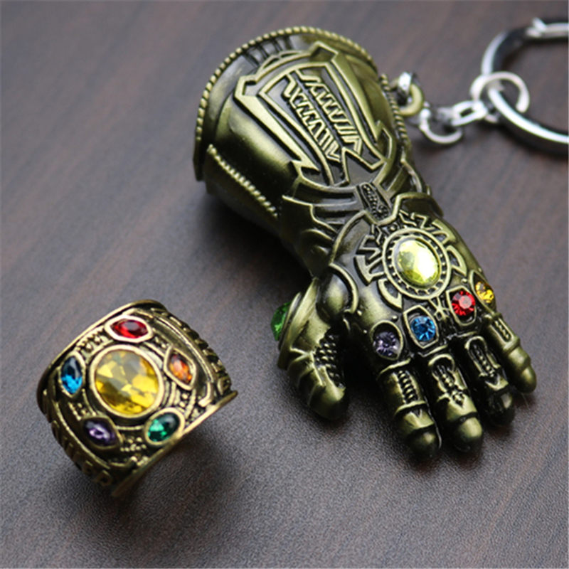 复仇者联盟3灭霸戒指无限手套钥匙扣挂件BOSS男士指环合金饰品礼