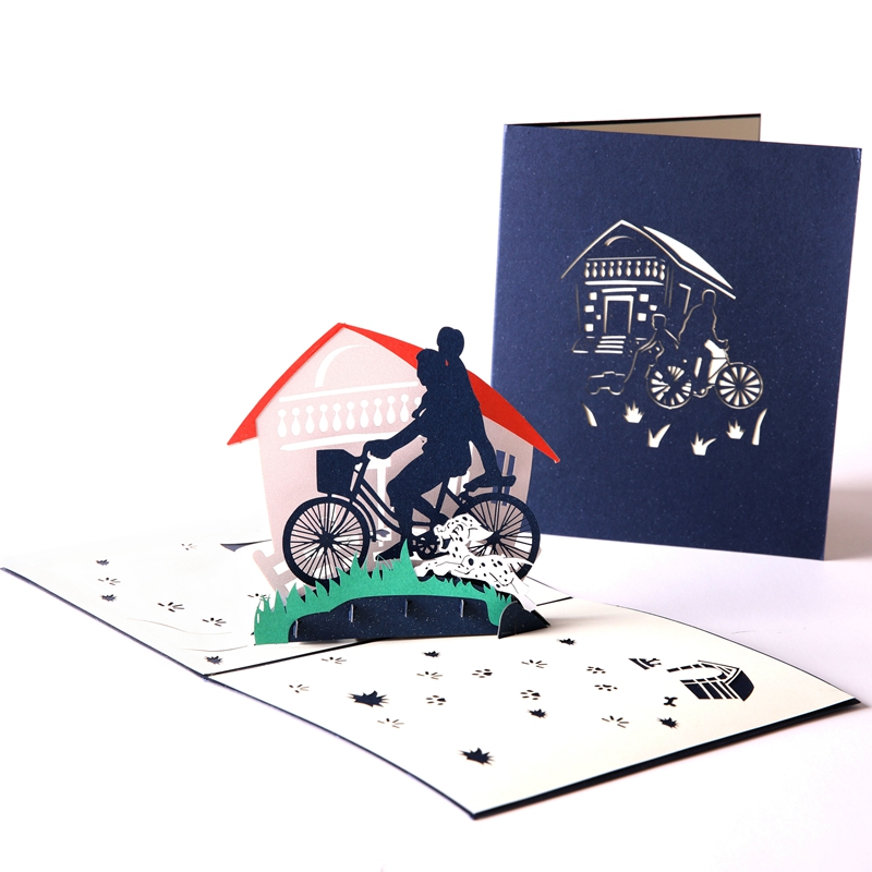 父亲节贺卡送爸爸韩国创意3D立体纸雕生日礼物镂空感恩小卡片定制