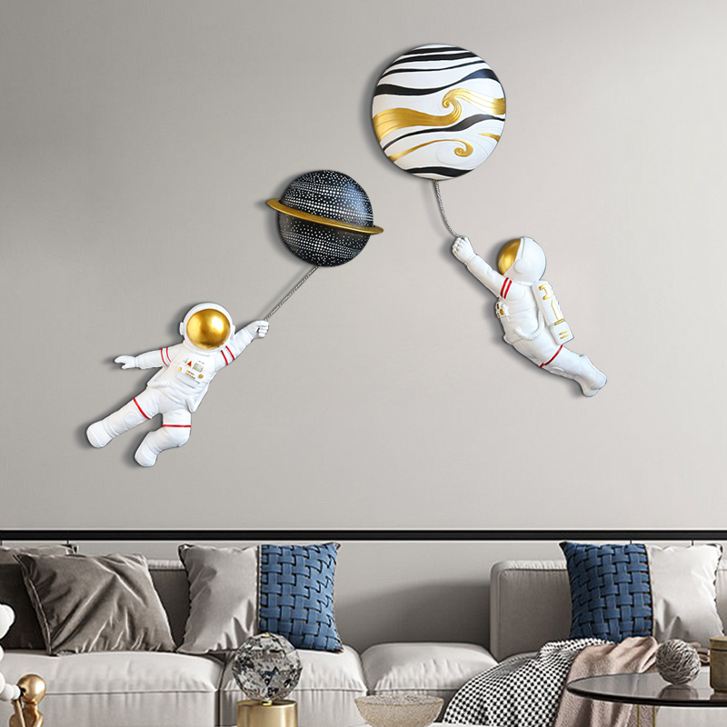北欧创意宇航员太空人壁挂儿童房间墙面装饰品客厅床头背景墙挂件