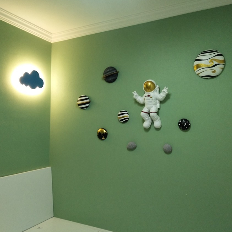 儿童房间布置床头背景墙壁挂件挂饰宇航员墙饰太空人墙面装饰立体