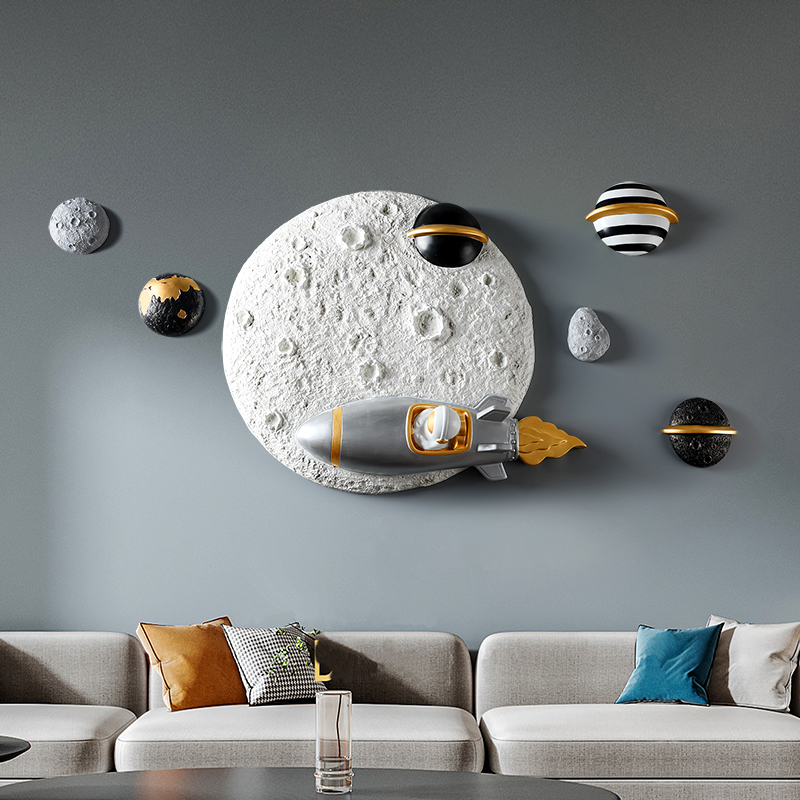 太空人墙面立体装饰品宇航员墙饰客厅沙发儿童房背景墙壁挂件挂饰