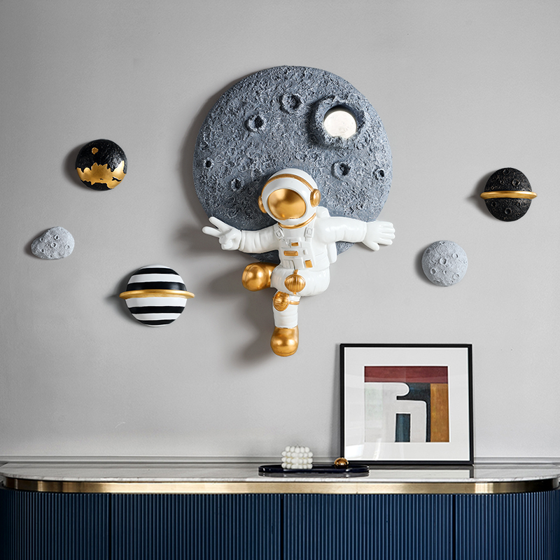 宇航员太空人探索星球壁挂壁饰创意客厅卧室电视背景墙面装饰挂件