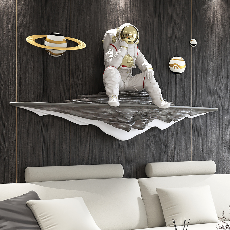 轻奢宇航员壁挂客厅电视沙发背景墙面装饰挂件太空人卧室床头挂饰