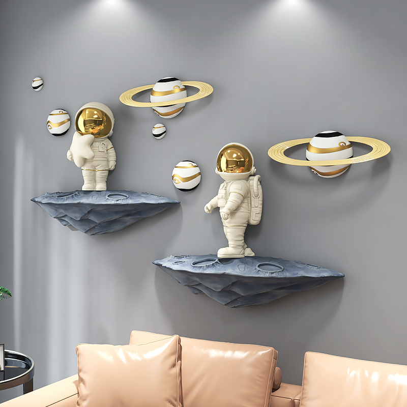 宇航员挂件北欧客厅电视背景墙面装饰儿童房卧室床头太空人壁饰