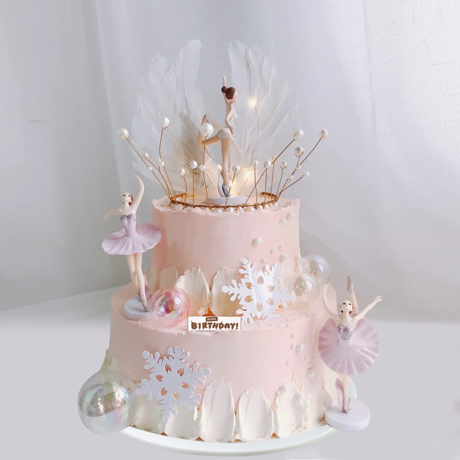 2023网红蛋糕模型仿真新款双层芭蕾舞女孩定制流行生日塑胶假蛋糕