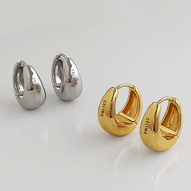 CELI法式耳环女小众设计轻奢高级感耳圈气质耳扣金色耳钉复古耳饰