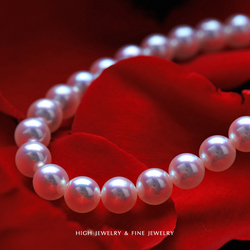 珠宫“玫瑰红”极光天女日本Akoya海水珍珠项链