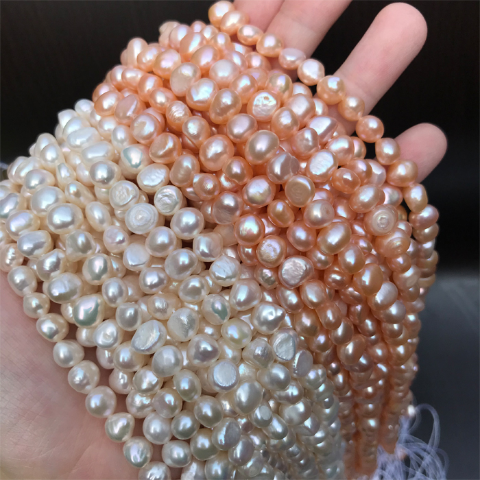 天然淡水珍珠6-7mm珍珠项链 巴洛克珍珠 DIY手工项链手链发簪簪花